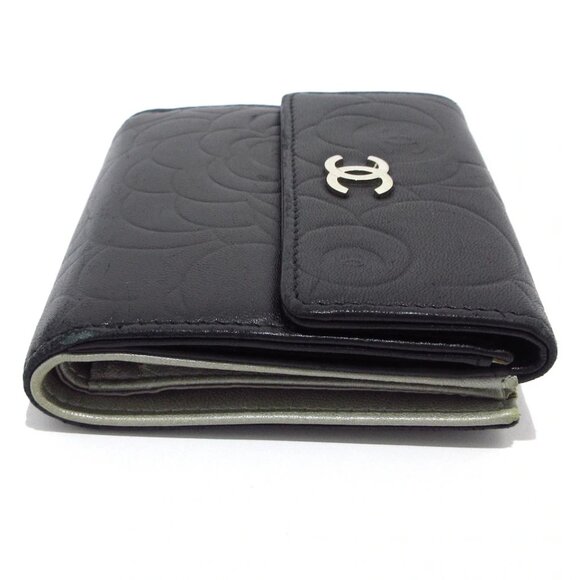 CHANEL Camellia Black Lambskin Double-hook Wallet 246-082325 - Picture 3 of 10